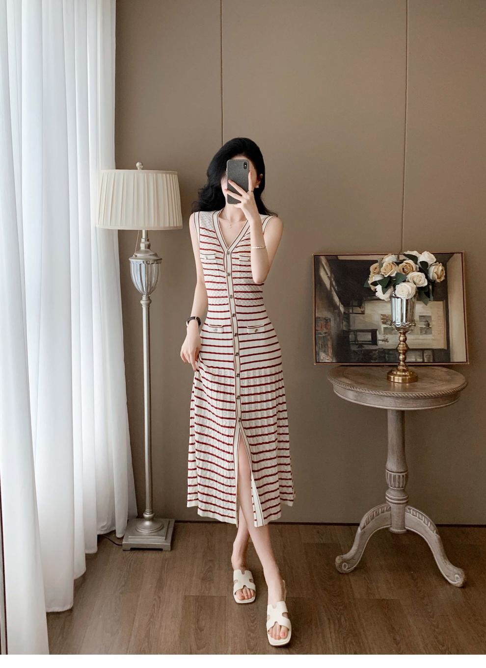 French Striped Bridesmaid Dress: Supportive, High-Quality, Perfect for Summer
