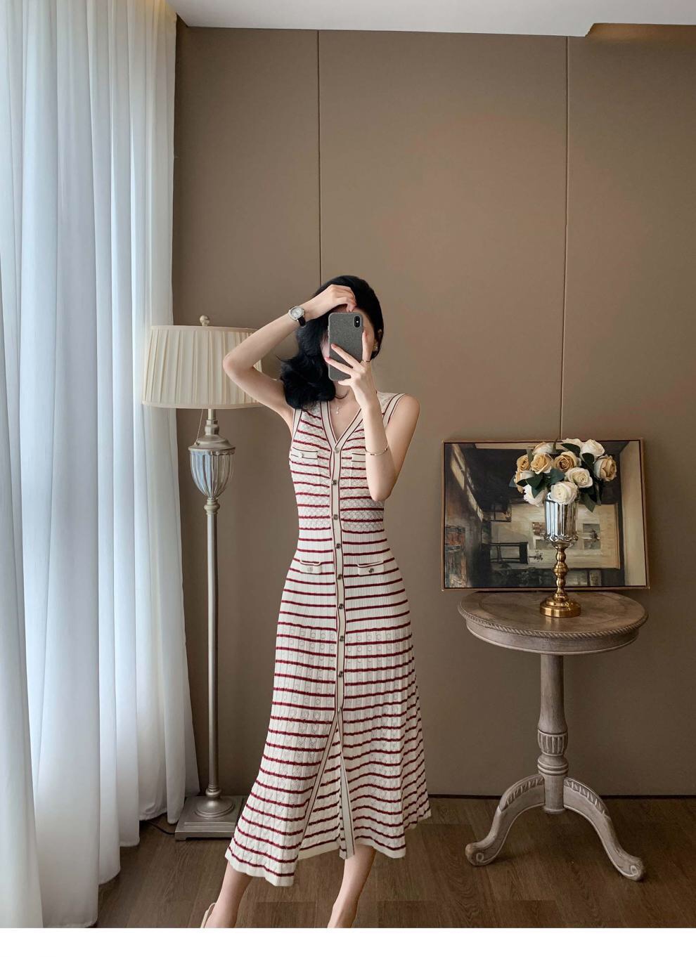 French Striped Bridesmaid Dress: Supportive, High-Quality, Perfect for Summer - 图片 3