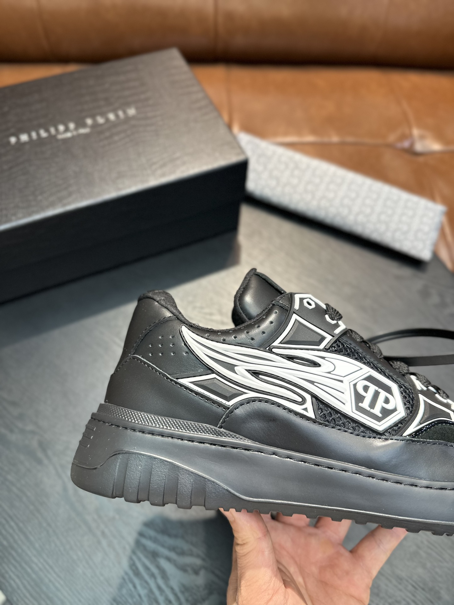 Philipp Plein Men's Leather Sneakers - Punk Style Street Fashion Footwear 7 i1743152850 1729 5