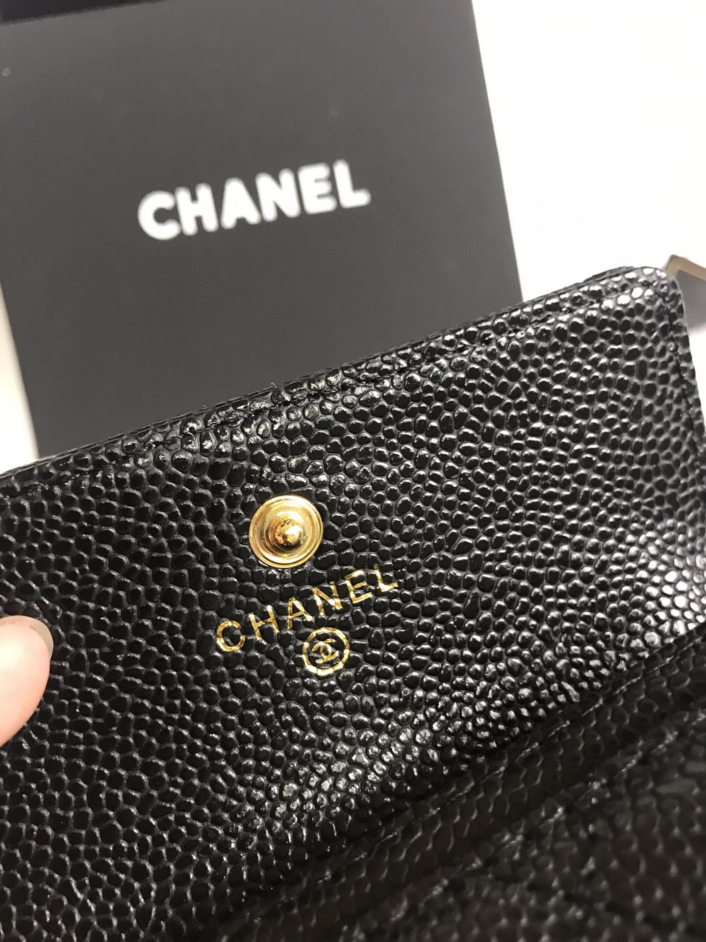 Chanel香奈儿 魚子酱牛皮カカードケース 本革仕上げの高品質
