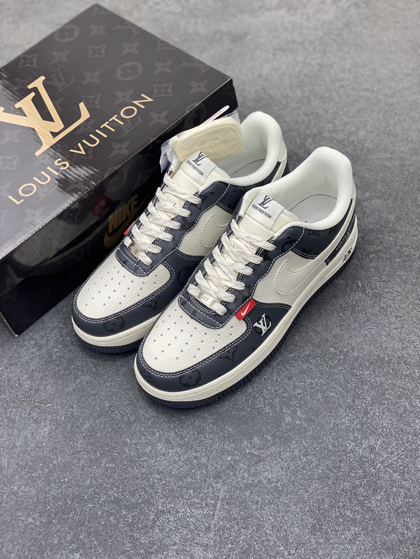 图片[8]-NIke Air Force 1 \’07 Low “LV联名——米灰印花”空军一号 低帮 运动鞋 休闲鞋 折边针车 工艺难度大 原楦头原纸板 原装鞋盒 定制五金配件 内置全掌气垫 原厂鞋底 货号：CS5288-002 尺码：36 36.5 37.5 38 38.5 39 40 40.5 41 42 42.5 43 44 44.5 45-选品中心