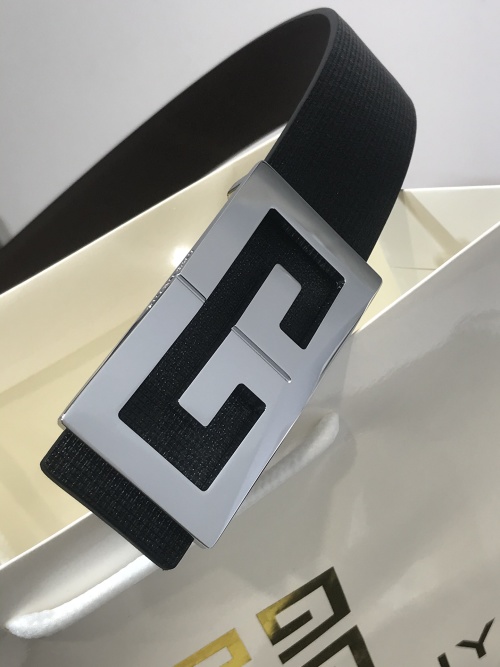 Givenchy Men's Leather Belt with Embossed Pattern and Metal Buckle 1 Givenchy Men's Leather Belt with Embossed Pattern and Metal Buckle