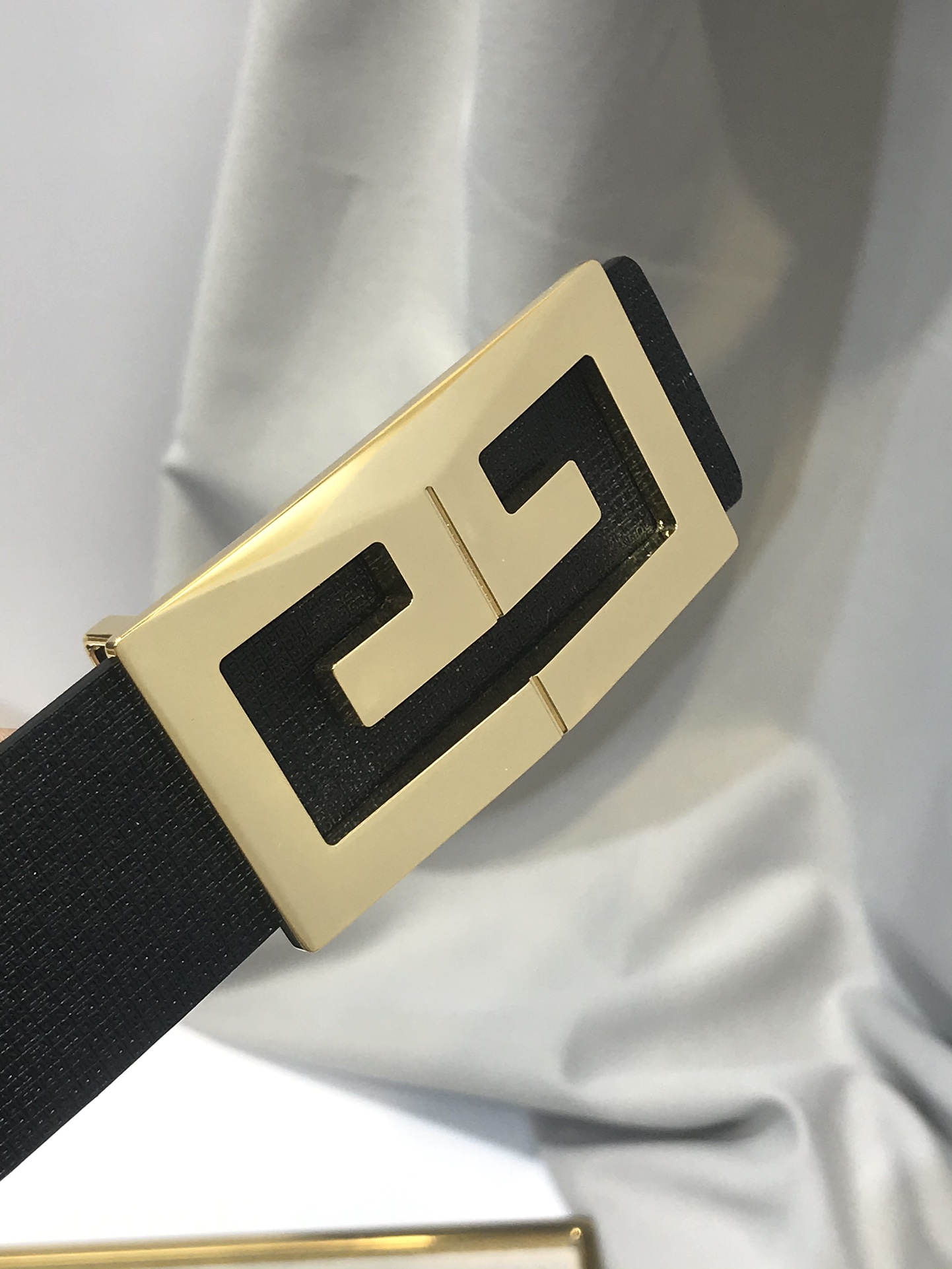 Givenchy Men's Black Leather Belt with Gold-Tone Buckle, 3.5cm Width 6 i1743171653 7679 4
