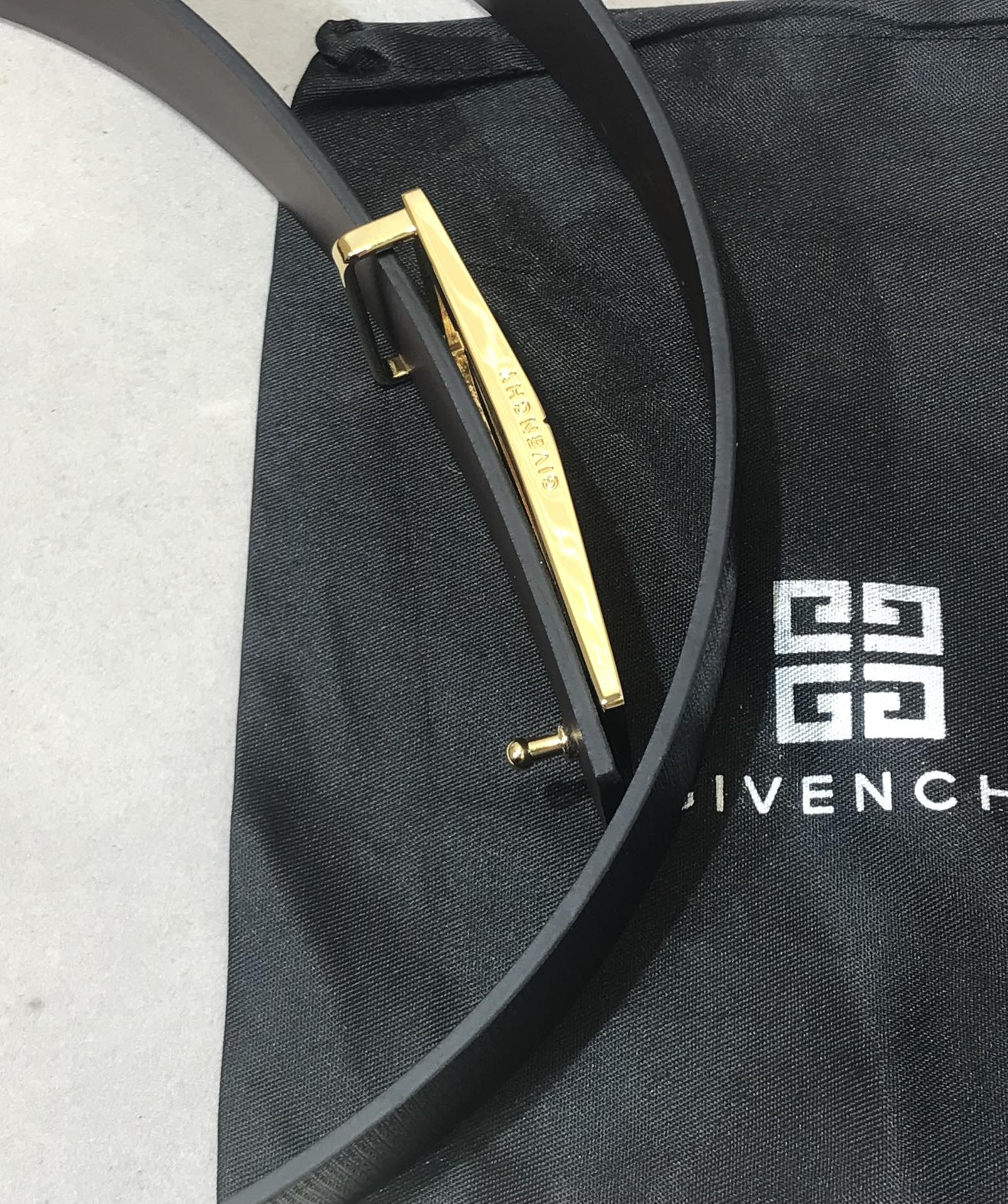 Givenchy Men's Black Leather Belt with Gold-Tone Buckle, 3.5cm Width 4 i1743171653 8775 2