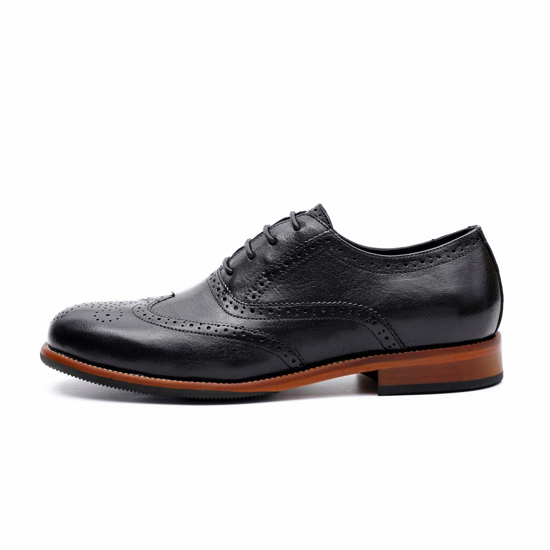 Ferragamo Men's Black Leather Wingtip Oxford Dress Shoes, Sizes 39-44 7 i1743226376 491 5