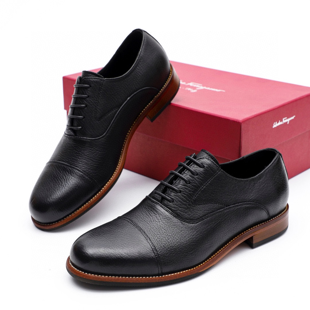 Ferragamo Men's Black Leather Dress Shoes - Italian Style, Premium Quality 2 i1743226557 8605 0