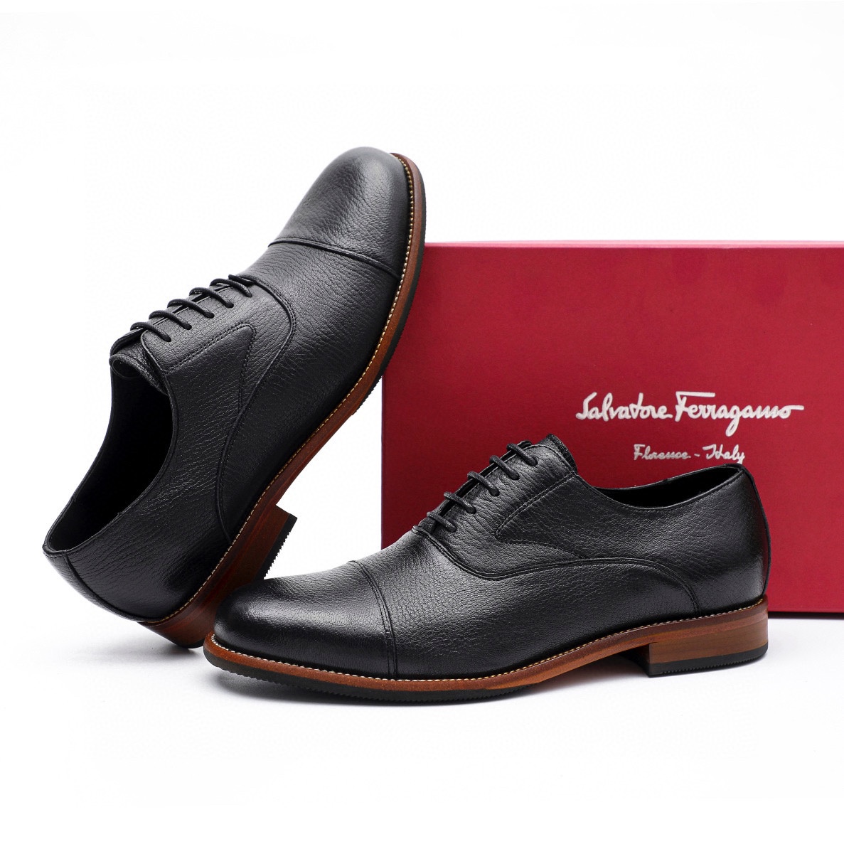 Ferragamo Men's Black Leather Dress Shoes - Italian Style, Premium Quality 4 i1743226557 9638 2