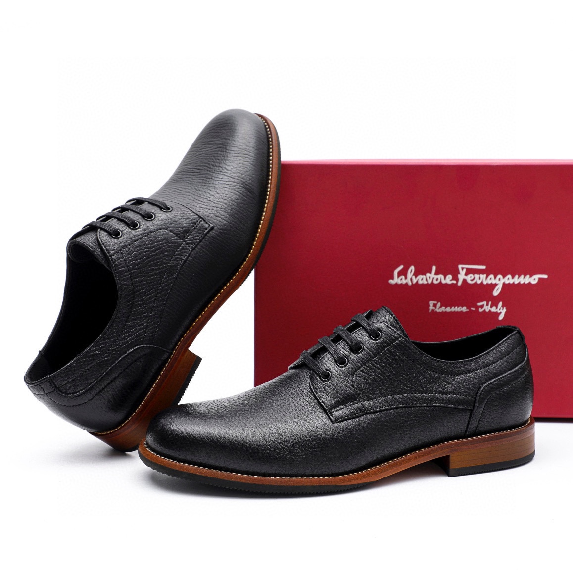 Ferragamo Men's Black Leather Dress Shoes - Timeless Style & Comfort 4 i1743226601 5962 2
