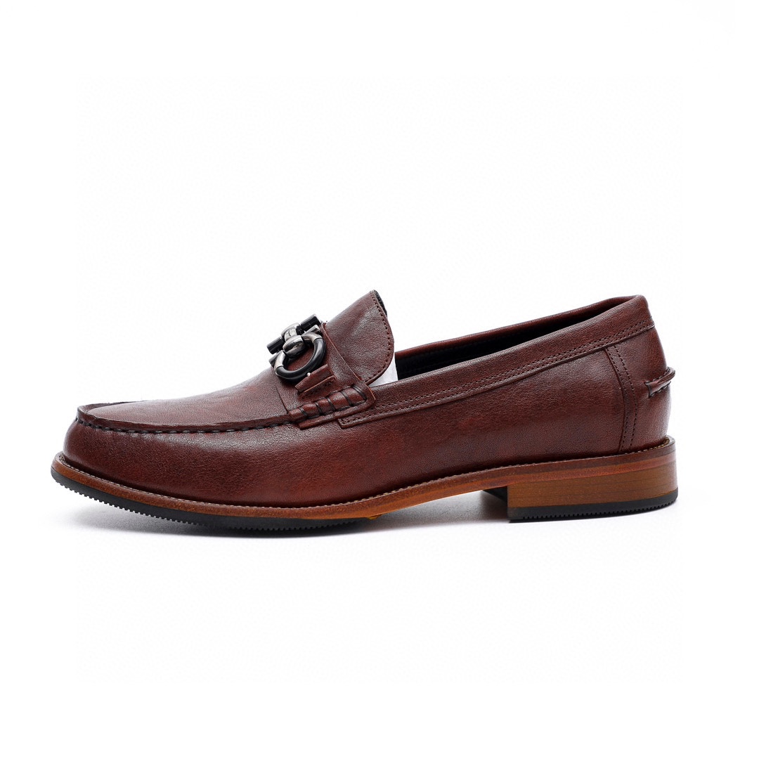 Ferragamo Men's Formal Leather Loafers, Top Quality, Brown, Size 39-44 7 i1743226735 7771 5