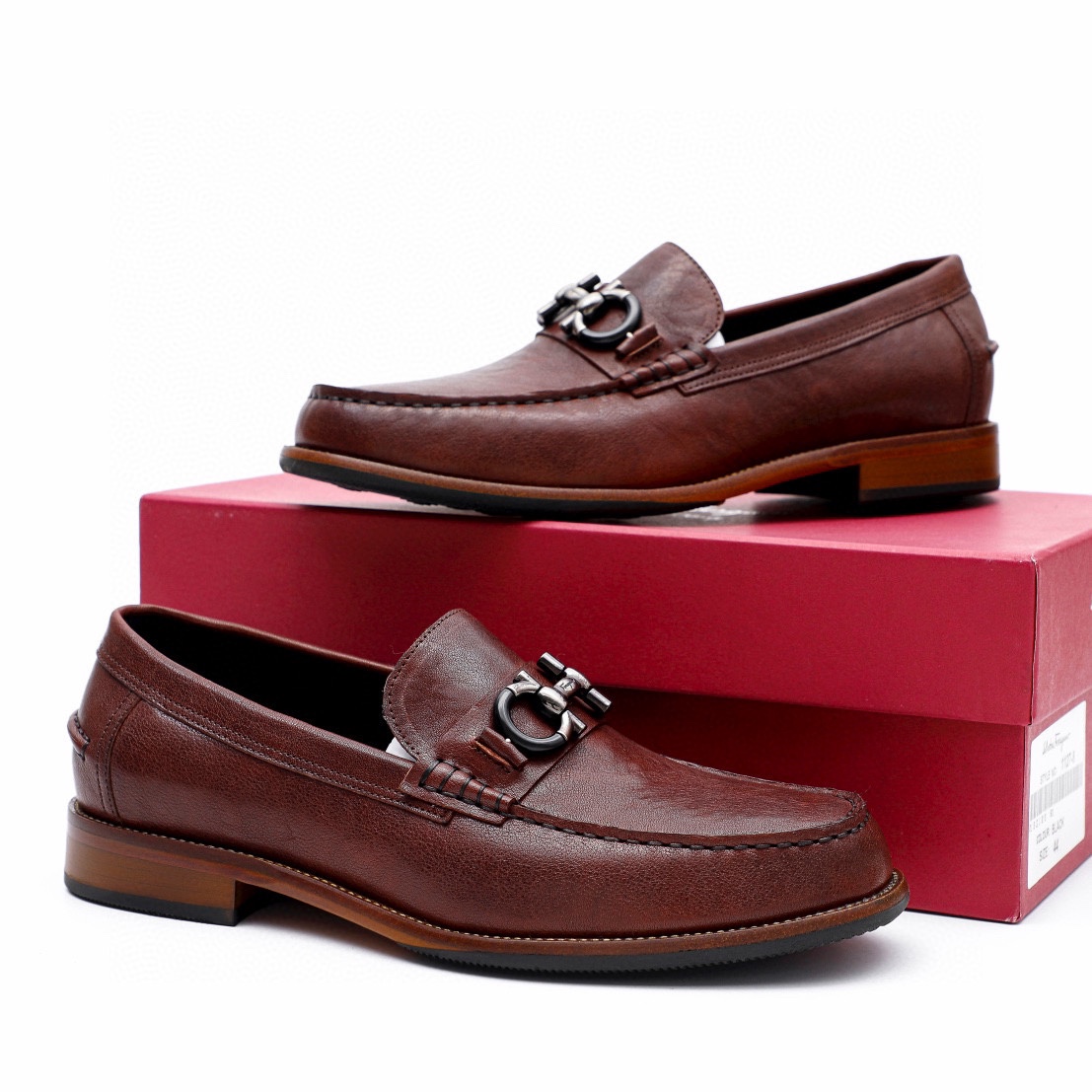 Ferragamo Men's Formal Leather Loafers, Top Quality, Brown, Size 39-44 3 i1743226735 8468 1