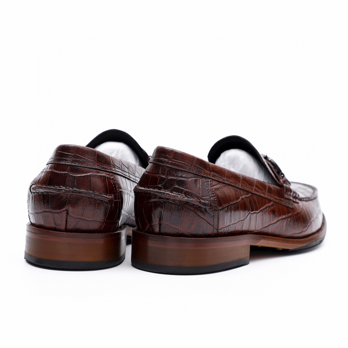 Ferragamo Men's Brown Alligator Leather Loafers with Metal Hardware 8 i1743226858 6274 6
