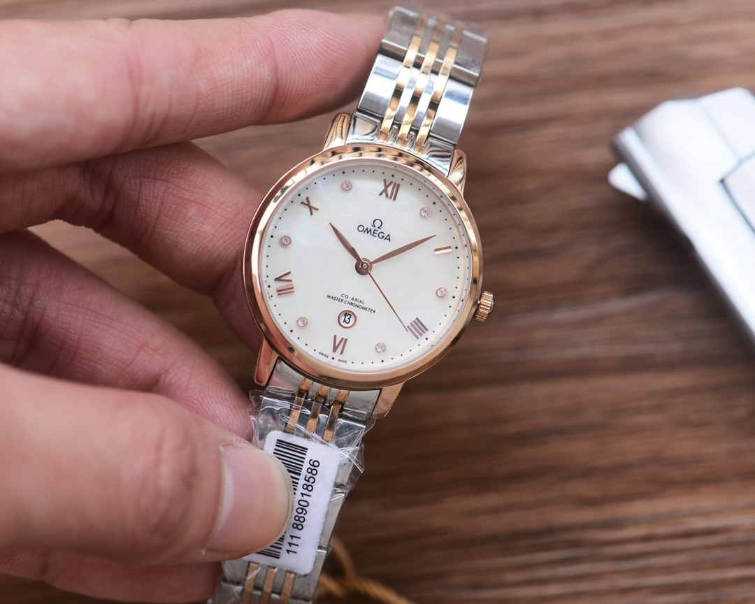 Popular Blanche 484-Gold-Step+20 Drilling Ring Omega Wristwatch for Women - 图片 3