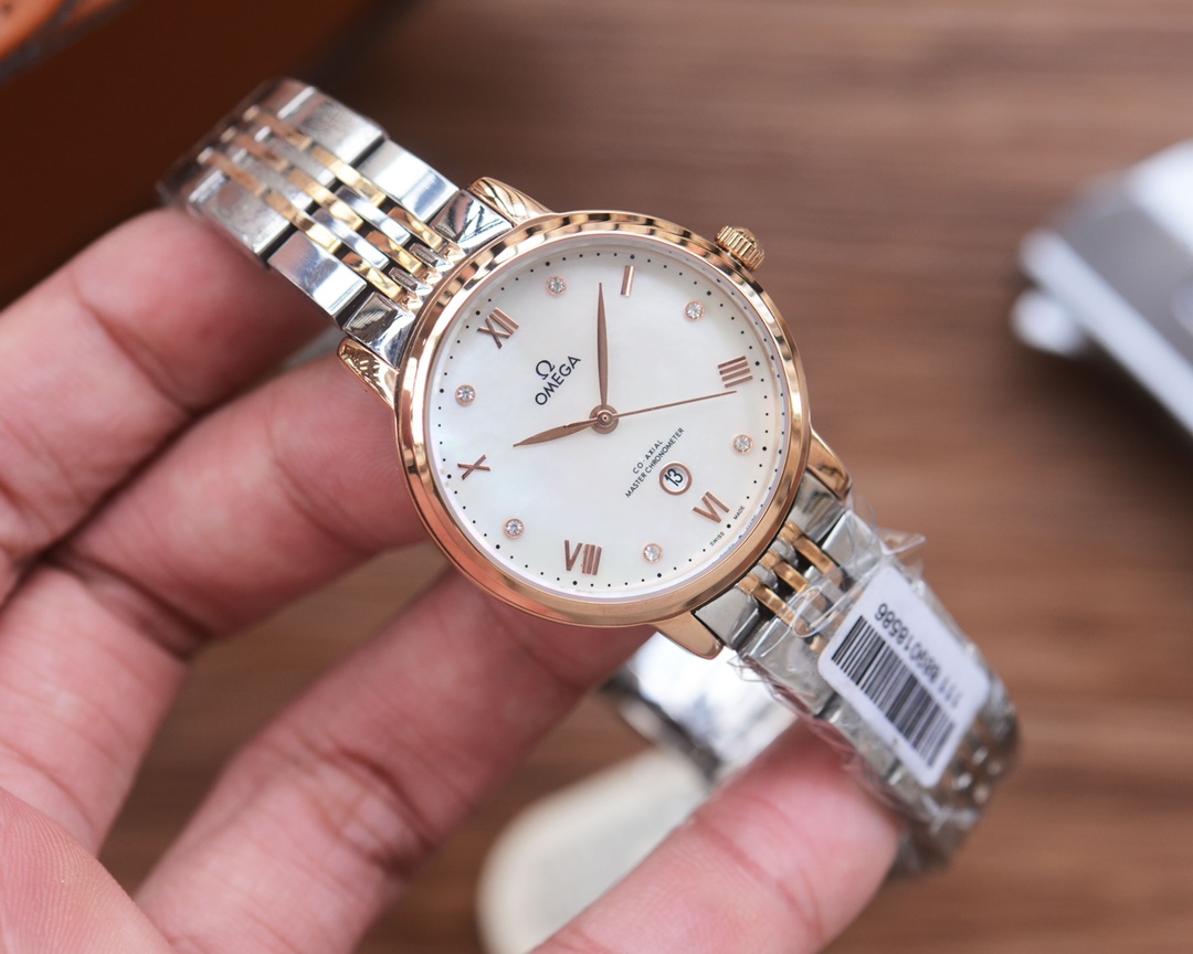 Popular Blanche 484-Gold-Step+20 Drilling Ring Omega Wristwatch for Women - 图片 2