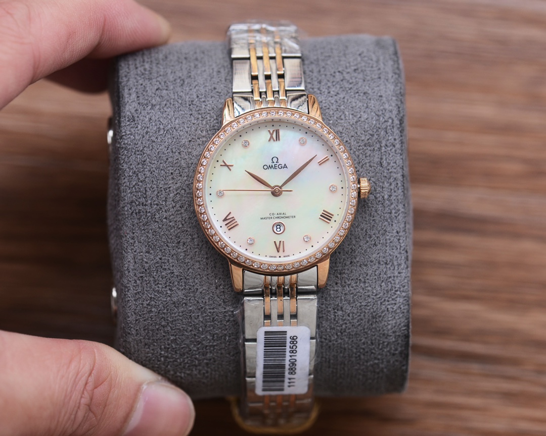 Popular Blanche 484-Gold-Step+20 Drilling Ring Omega Wristwatch for Women - 图片 5