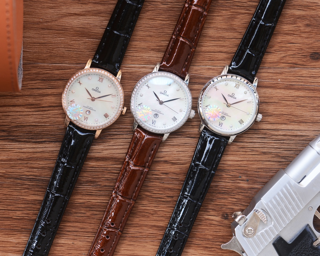 Popular Blanche 484-Gold-Step+20 Drilling Ring Omega Wristwatch for Women’s Elegant Style