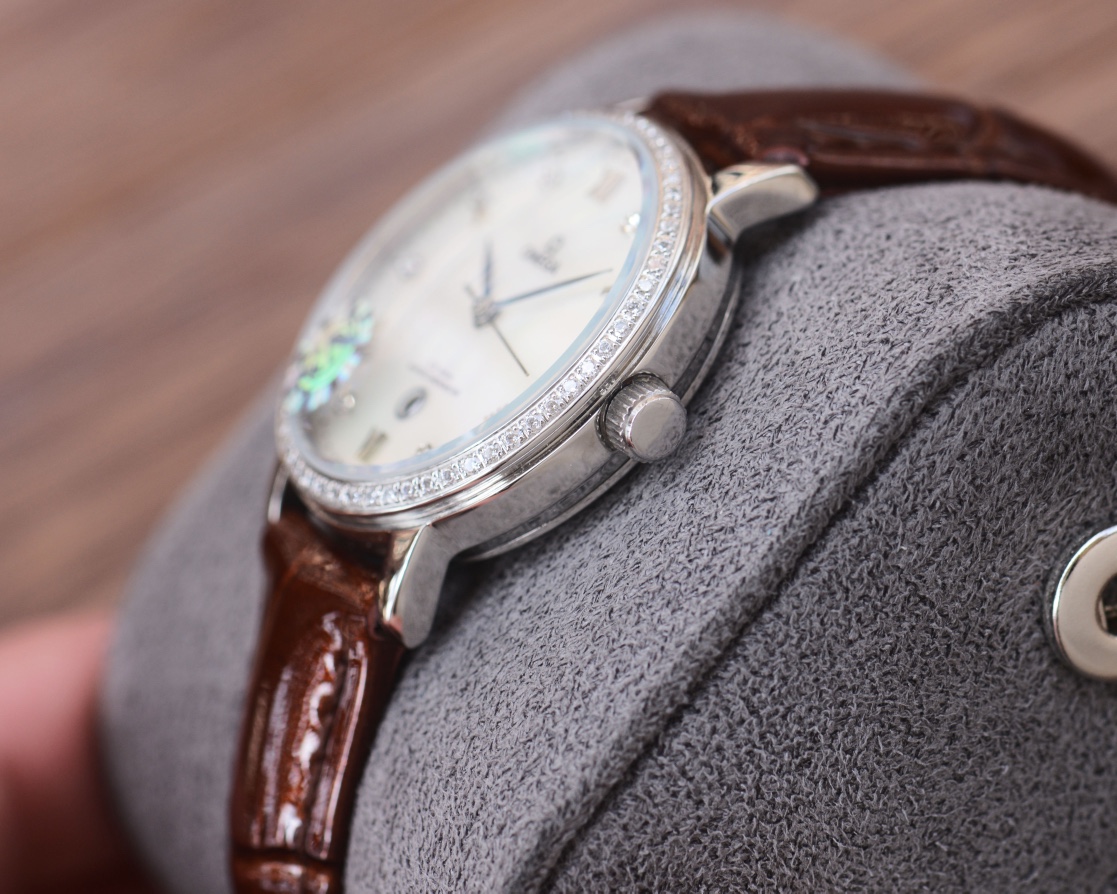 Popular Blanche 484-Gold-Step+20 Drilling Ring Omega Wristwatch for Women’s Elegant Style - 图片 8