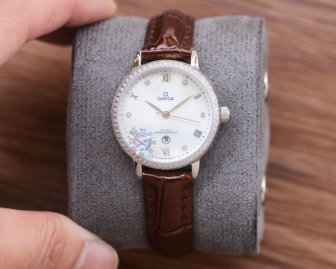 Popular Blanche 484-Gold-Step+20 Drilling Ring Omega Wristwatch for Women’s Elegant Style - 图片 2
