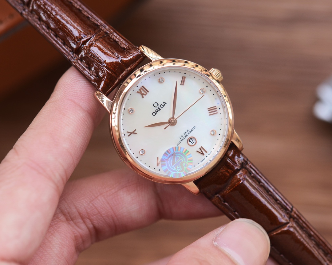 Popular Blanche 484-Gold-Step+20 Drilling Ring Omega Wristwatch for Women’s Elegant Style - 图片 4