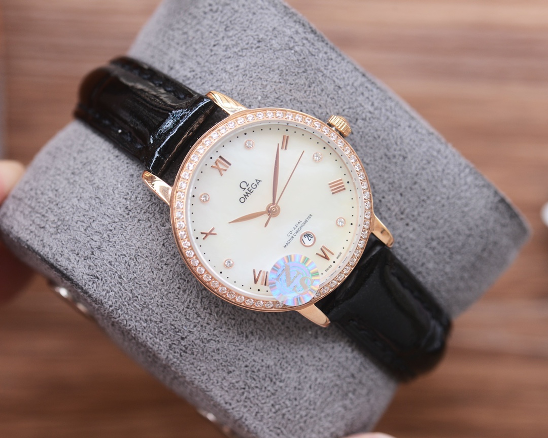 Popular Blanche 484-Gold-Step+20 Drilling Ring Omega Wristwatch for Women’s Elegant Style - 图片 5