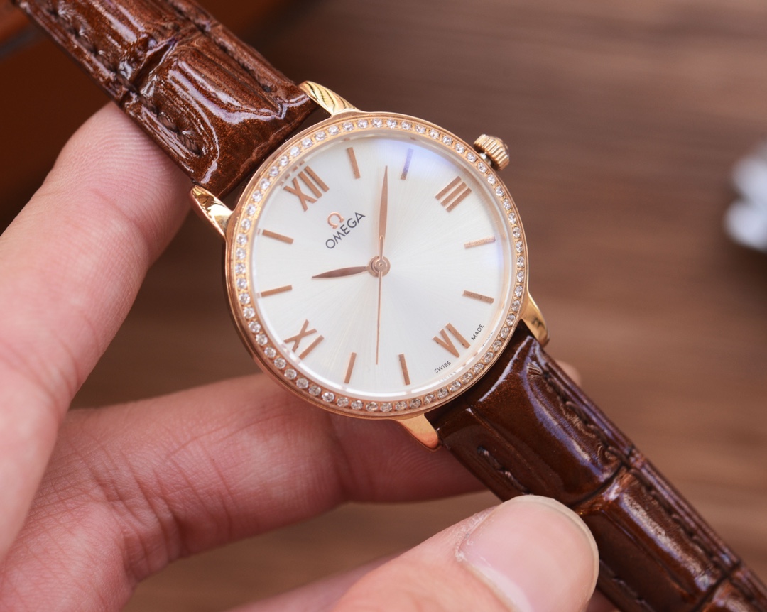 Blanche 484-Gold-Step+20 Drilling Ring: Popular Elegant Omega Wristwatch for Women - 图片 5
