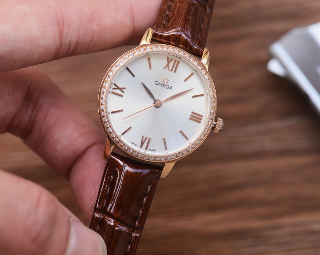 Blanche 484-Gold-Step+20 Drilling Ring: Popular Elegant Omega Wristwatch for Women - 图片 4