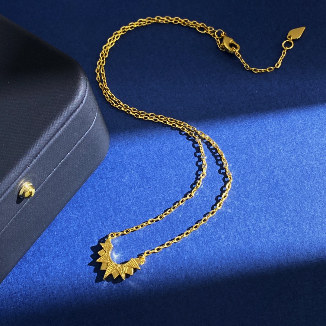 IAGET’s Simple Metallic Necklace Design in Brass Material with 18k Gold - 图片 2