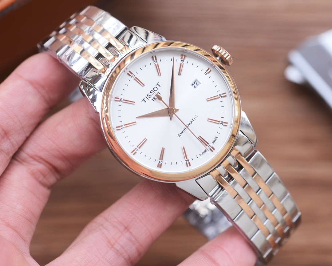 Luxury Men’s Wristwatch: White Gill 1210, Gold P1254, Steel Belt 20 - 图片 3