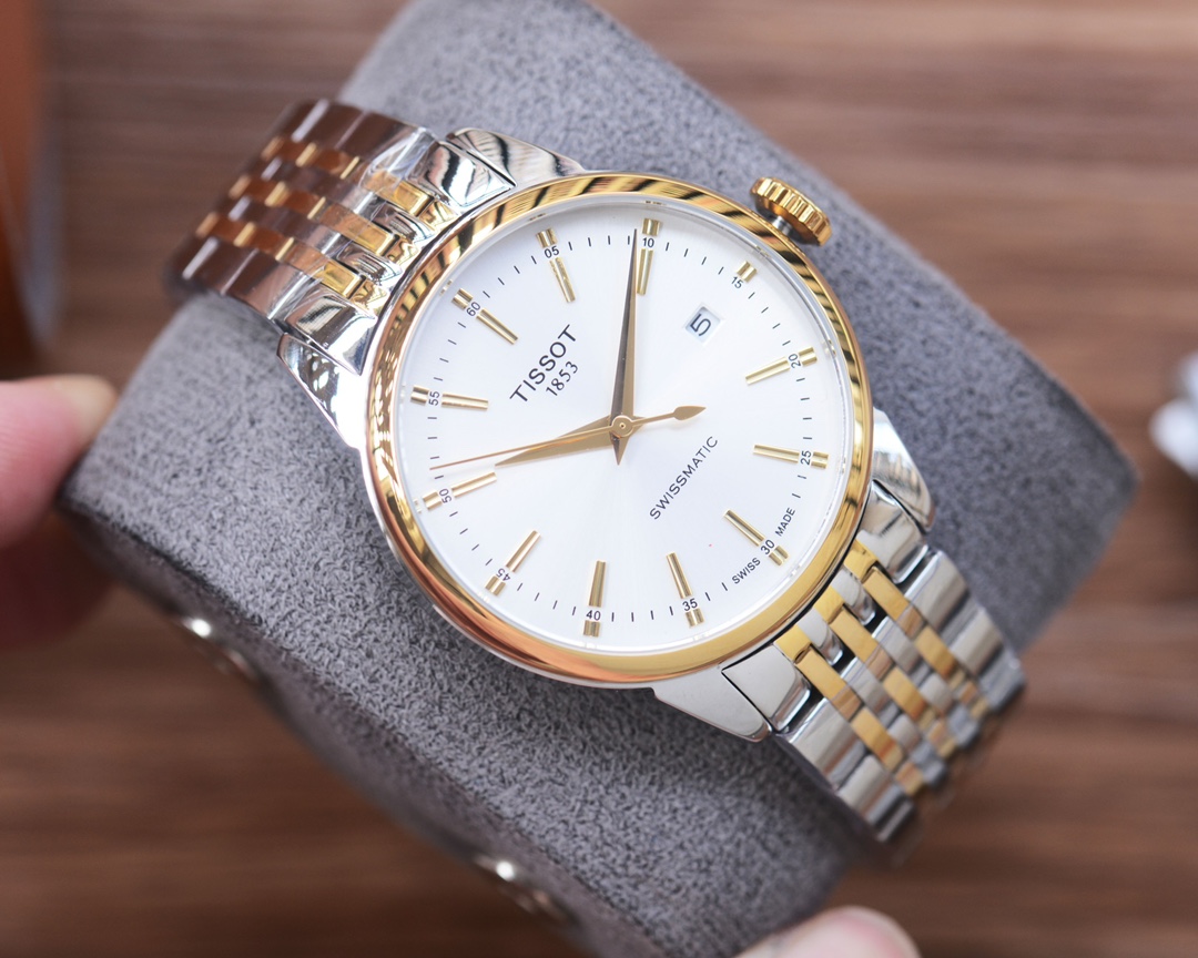 Luxury Men’s Wristwatch: White Gill 1210, Gold P1254, Steel Belt 20 - 图片 6