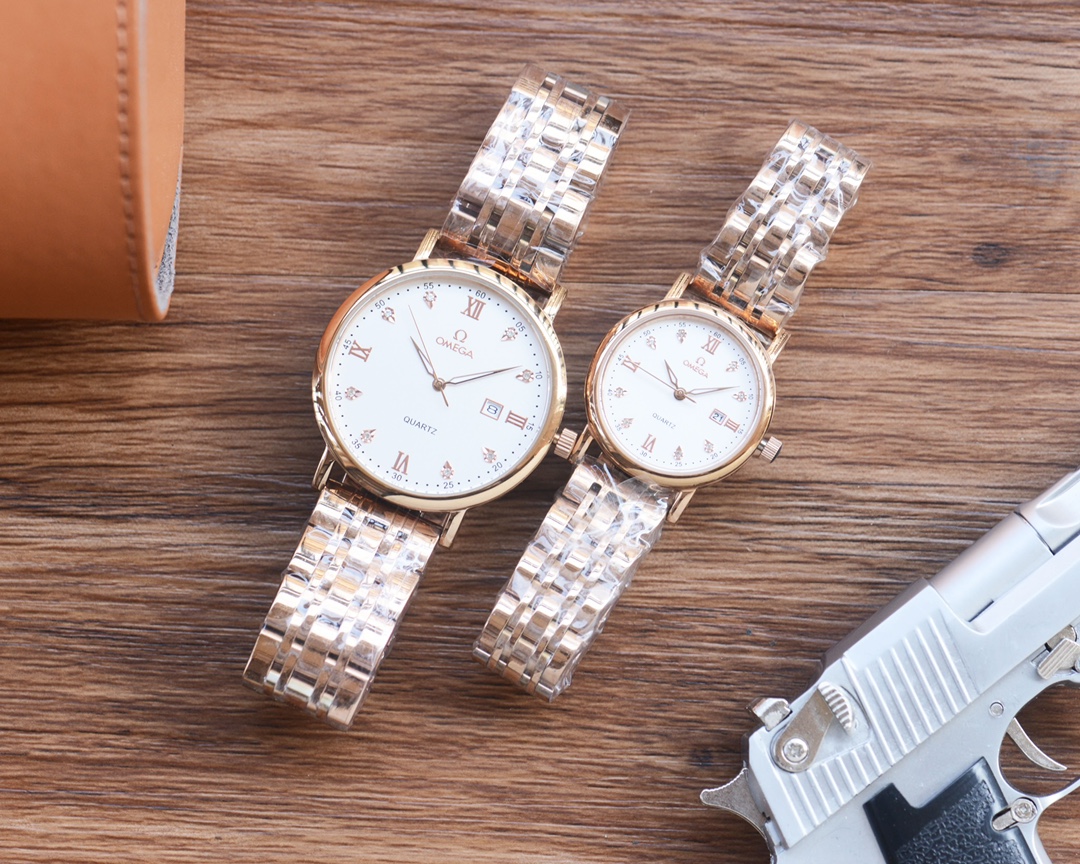 “Cyclops 418 Gold Cylinder Steel Belt Watch Features Couple Pairs of Stone Cores” - 图片 2