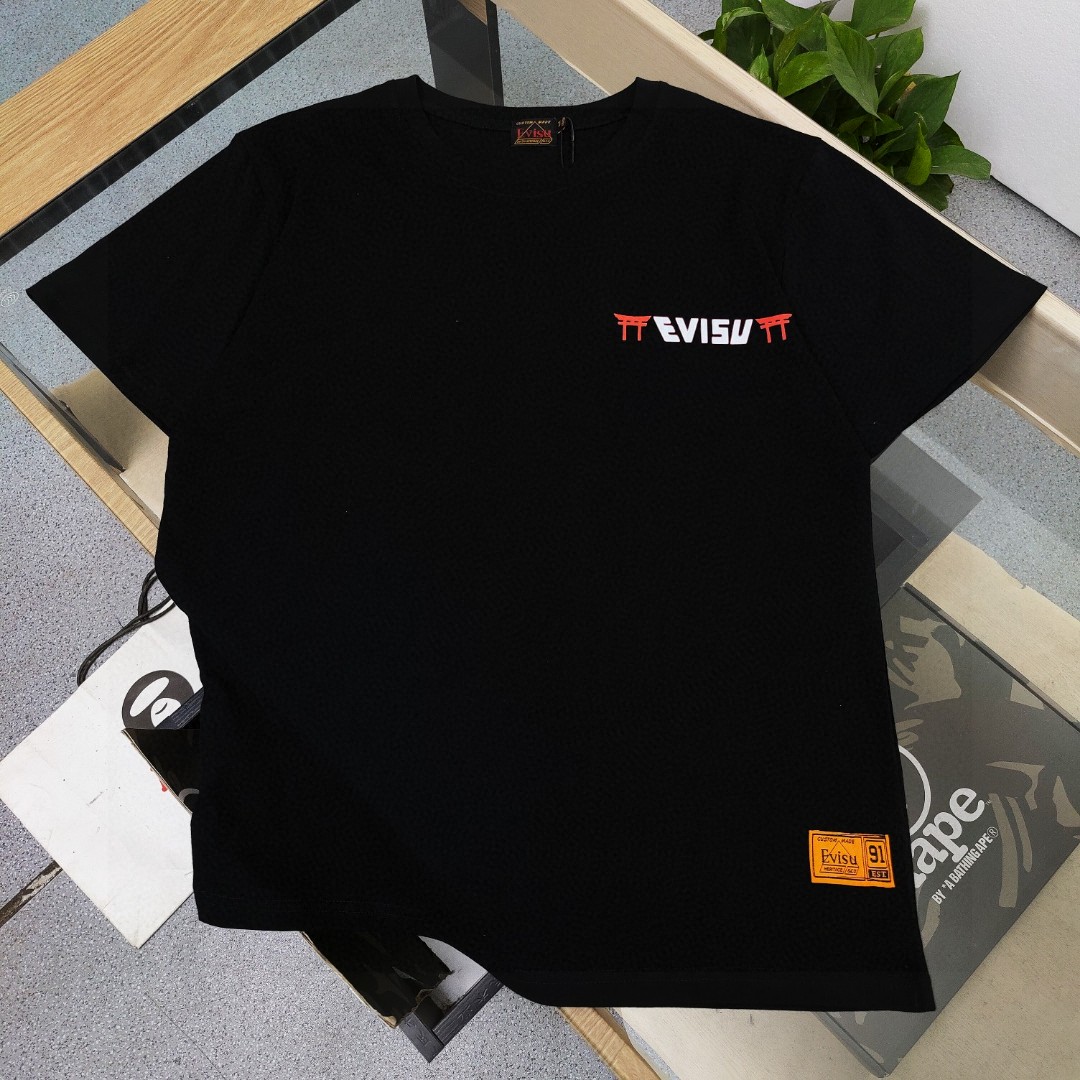 Evisu Camiseta de Manga Corta con Estampado Gráfico para Hombre y Mujer 4 a1743290256039 7086
