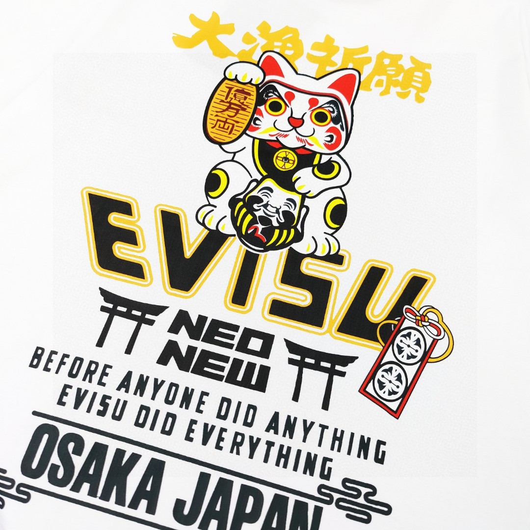 Evisu Camiseta de Manga Corta con Estampado Gráfico para Hombre y Mujer 6 a1743290256044 6237