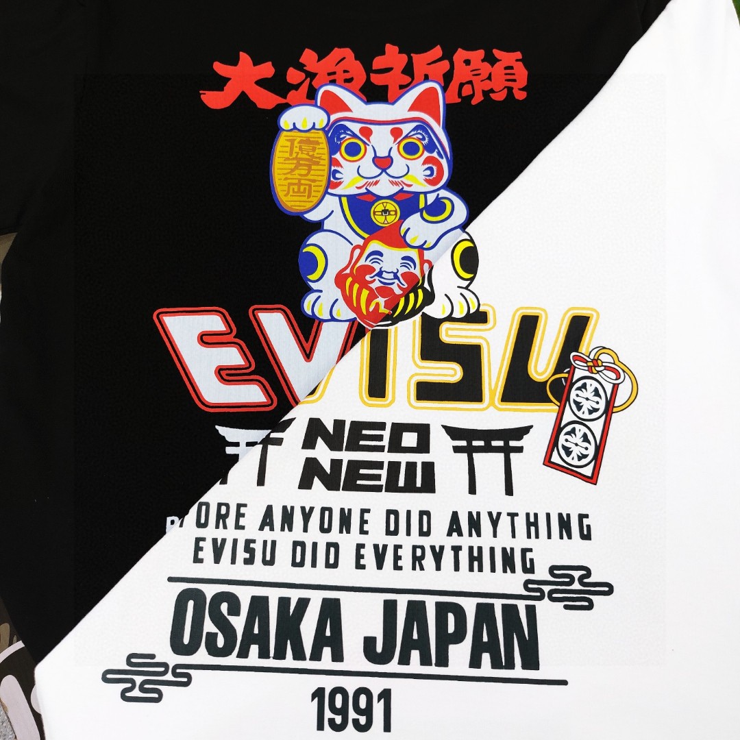 Evisu Camiseta de Manga Corta con Estampado Gráfico para Hombre y Mujer 8 a1743290256049 6627