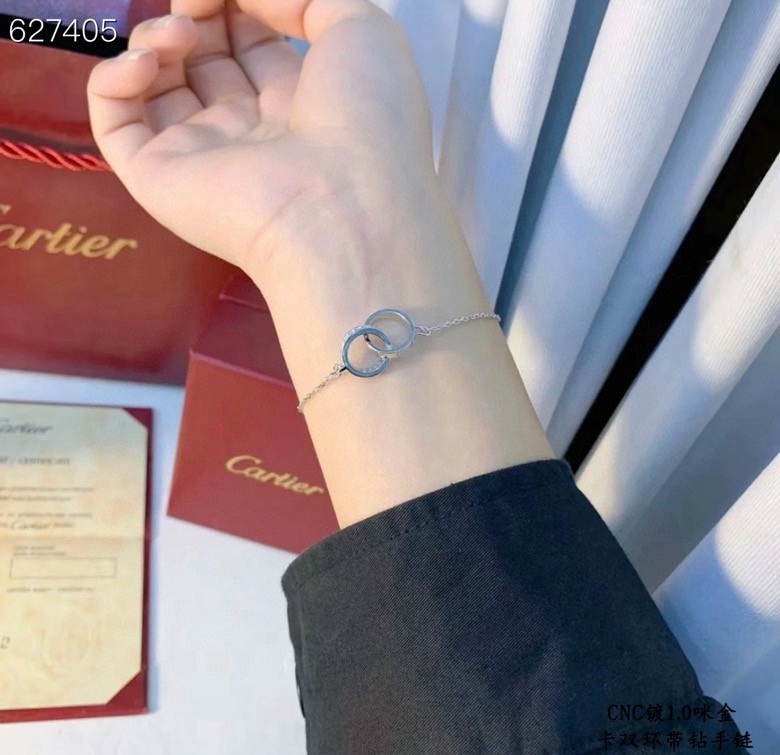 Cartier CNC高版本 卡地亚 双环带钻手链 高端定制 再看做工 进 无压力