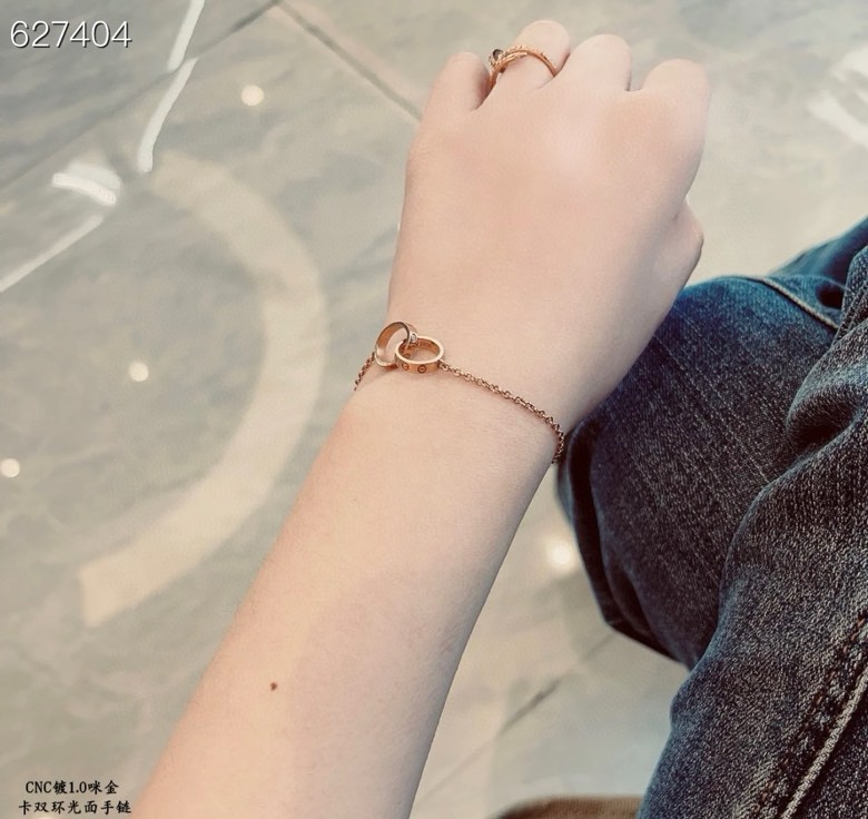 Cartier CNC高版本 卡地亚 双环光面手链 高端定制 再看做工 进 无压力