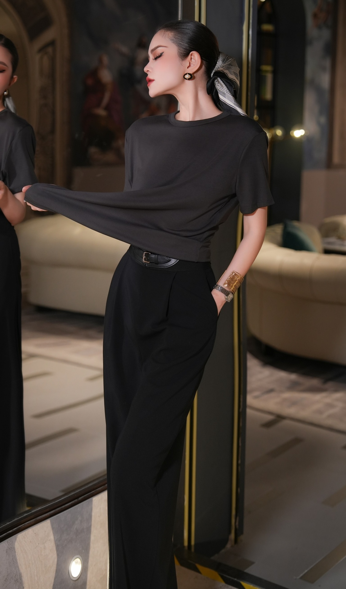 High-Quality Women’s Clothes: Comfortable and Cool Home-Set T-Shirts in Five Colors - 图片 1