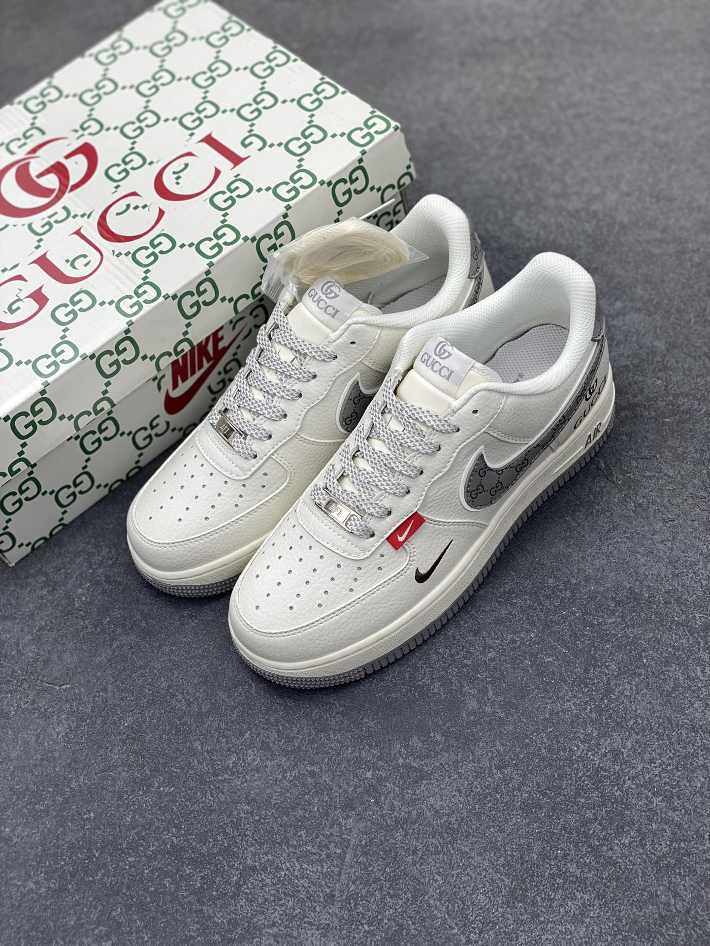 图片[8]-NIke Air Force 1 \’07 Low “古驰联名——经典灰花纹”空军一号 低帮 运动鞋 休闲鞋 折边针车 工艺难度大 原楦头原纸板 原装鞋盒 定制五金配件 内置全掌气垫 原厂鞋底 货号：CS5288-001 尺码：36 36.5 37.5 38 38.5 39 40 40.5 41 42 42.5 43 44 44.5 45-选品中心