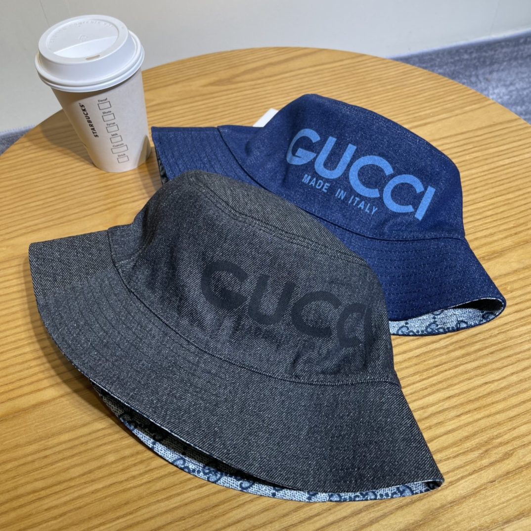 GUCCI古驰牛仔料渔夫帽P75