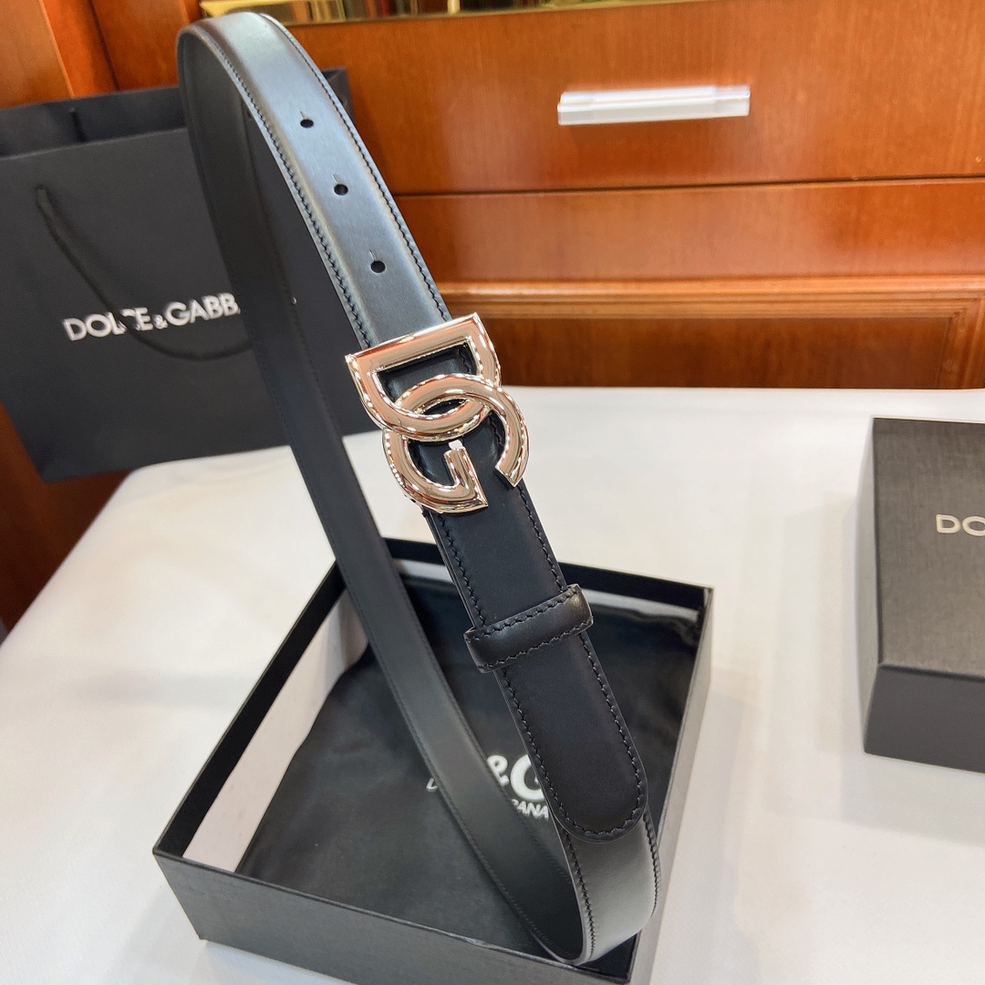 “Authentic D&G Dugars Banner Belts with DG Cross-Letter Badge Button, 2.5 cm Width” - 图片 6