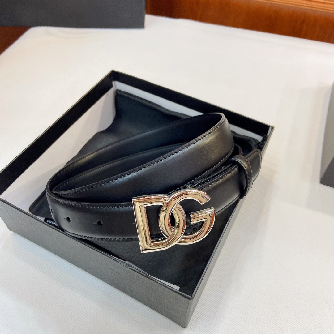 “Authentic D&G Dugars Banner Belts with DG Cross-Letter Badge Button, 2.5 cm Width” - 图片 5