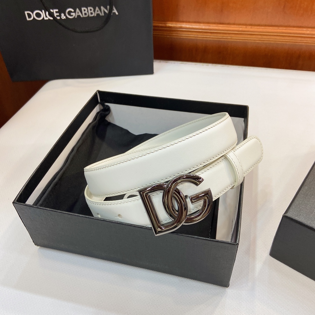 D&G Dugars Banner Light-Skin Belts with DG Cross-Letter Badge Button Purchased (19 words) - 图片 6