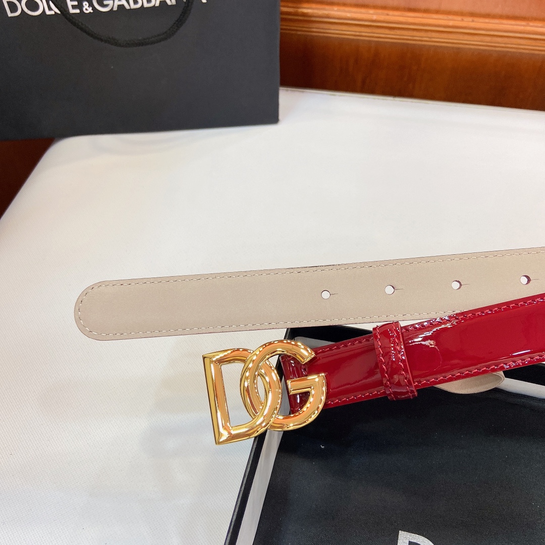 Authentic D&G Dugars Banner Belts with DG Cross-Letter Badge Button, 2.5cm Width - 图片 6