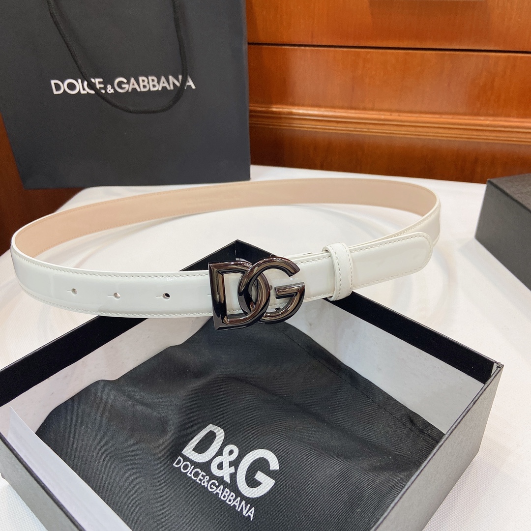 Authentic D&G Dugars Banner Belts with DG Badge Button, 2.5 cm Width.
