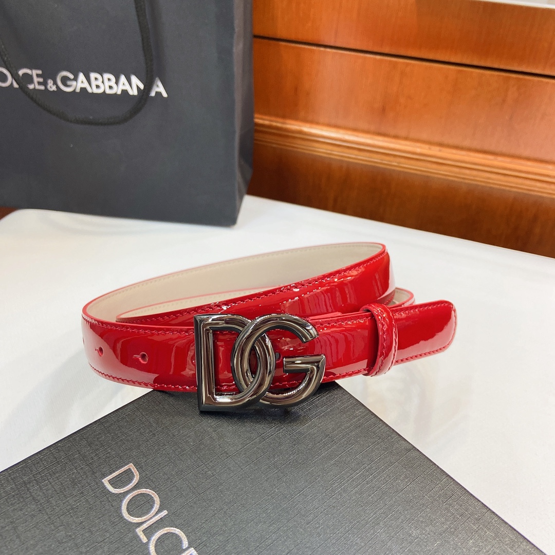 D&G Dugars Banner Belts with DG Cross-Letter Badge Button, 2.5cm Width – Purchase Details - 图片 5