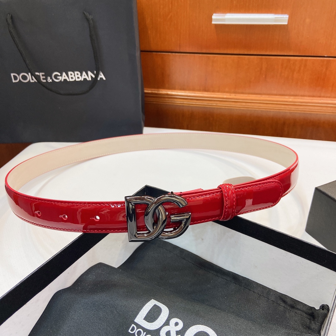 D&G Dugars Banner Belts with DG Cross-Letter Badge Button, 2.5cm Width – Purchase Details - 图片 1