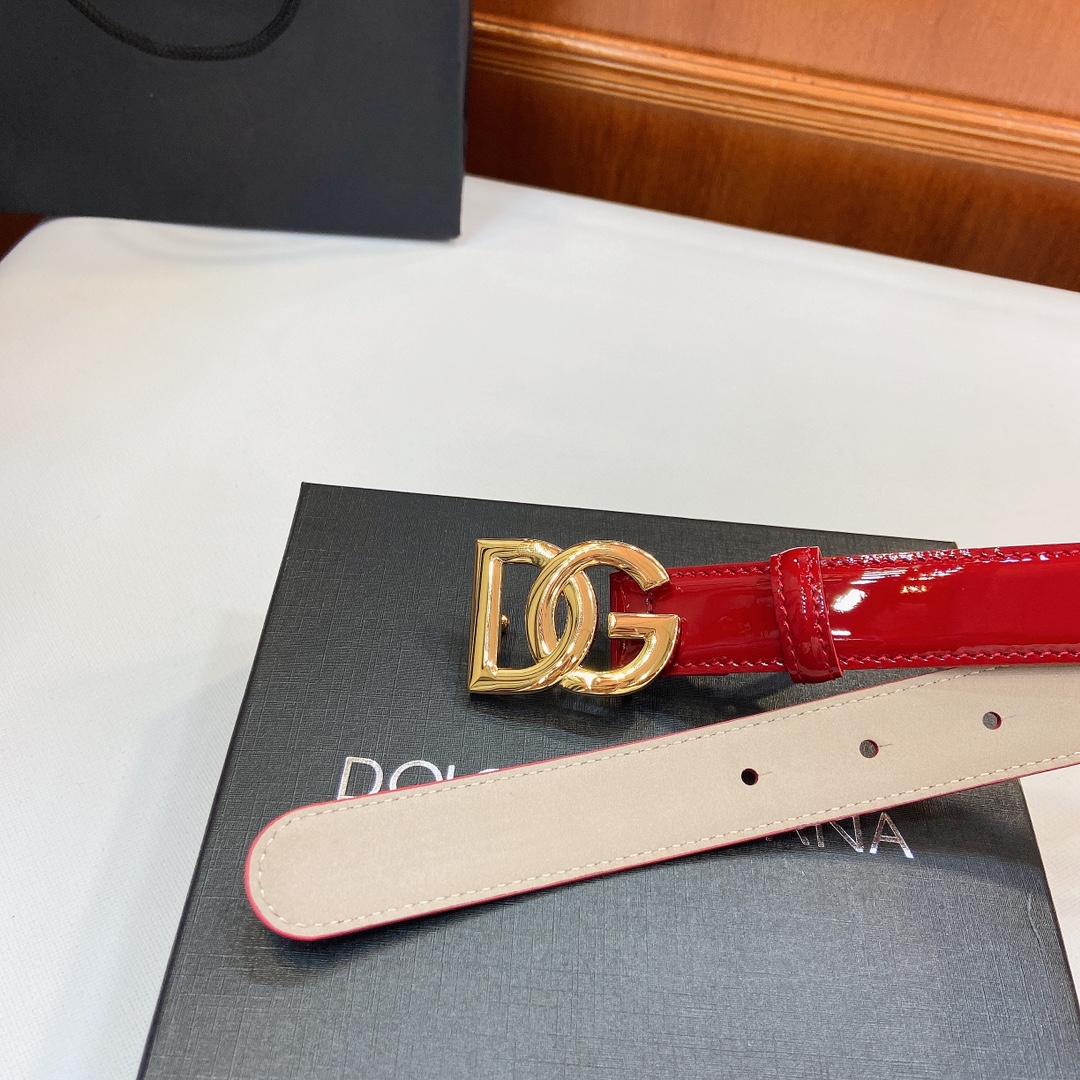 Authentic D&G Dugars Banner Belts with DG Cross-Letter Badge Button, 2.5 cm Width - 图片 5