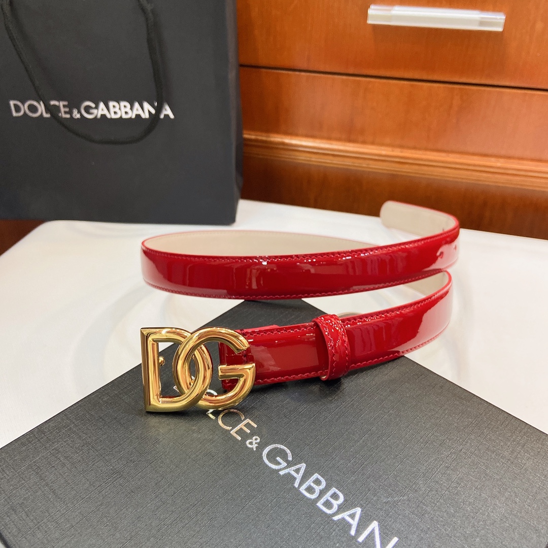 Authentic D&G Dugars Banner Belts with DG Cross-Letter Badge Button, 2.5 cm Width - 图片 6