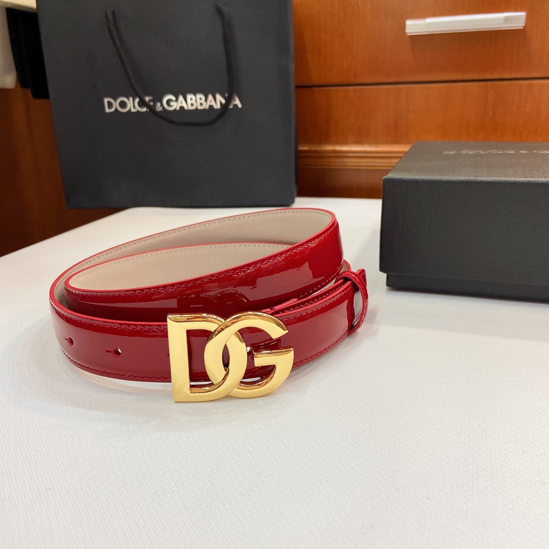 Authentic D&G Dugars Banner Belts with DG Cross-Letter Badge Button, 2.5 cm Width - 图片 4