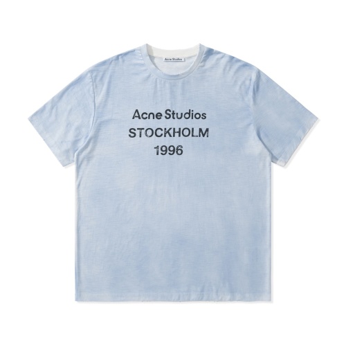 Acne Studios Stockholm 1996 Tie-Dye Distressed T-Shirt, Light Blue, Relaxed Fit 1 Acne Studios Stockholm 1996 Tie-Dye Distressed T-Shirt, Light Blue, Relaxed Fit