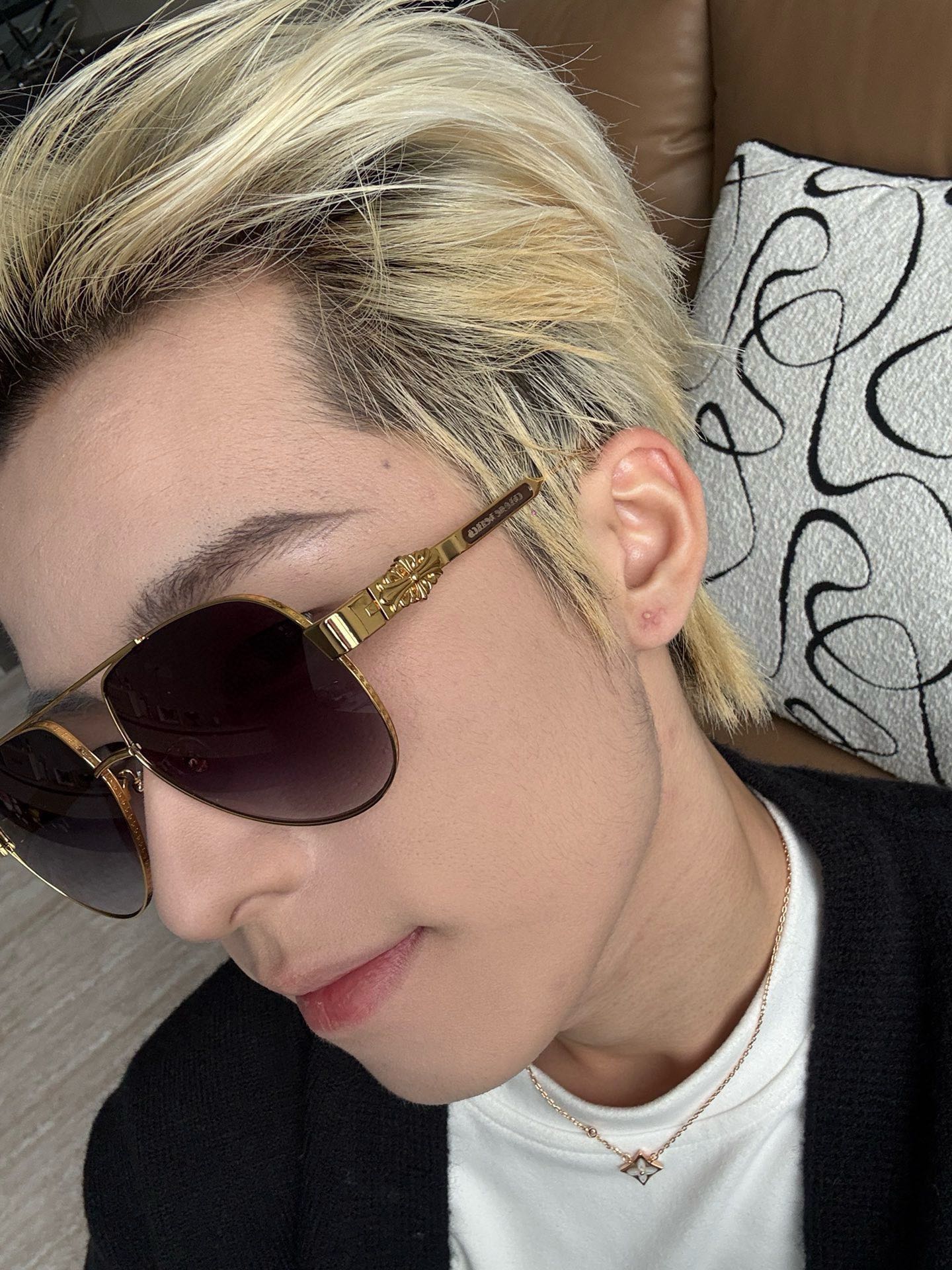  ‼️新款 CH8013 眼镜界的爱马仕 Chromehearts 克罗心眼镜 男女款太阳镜 金 镜架 