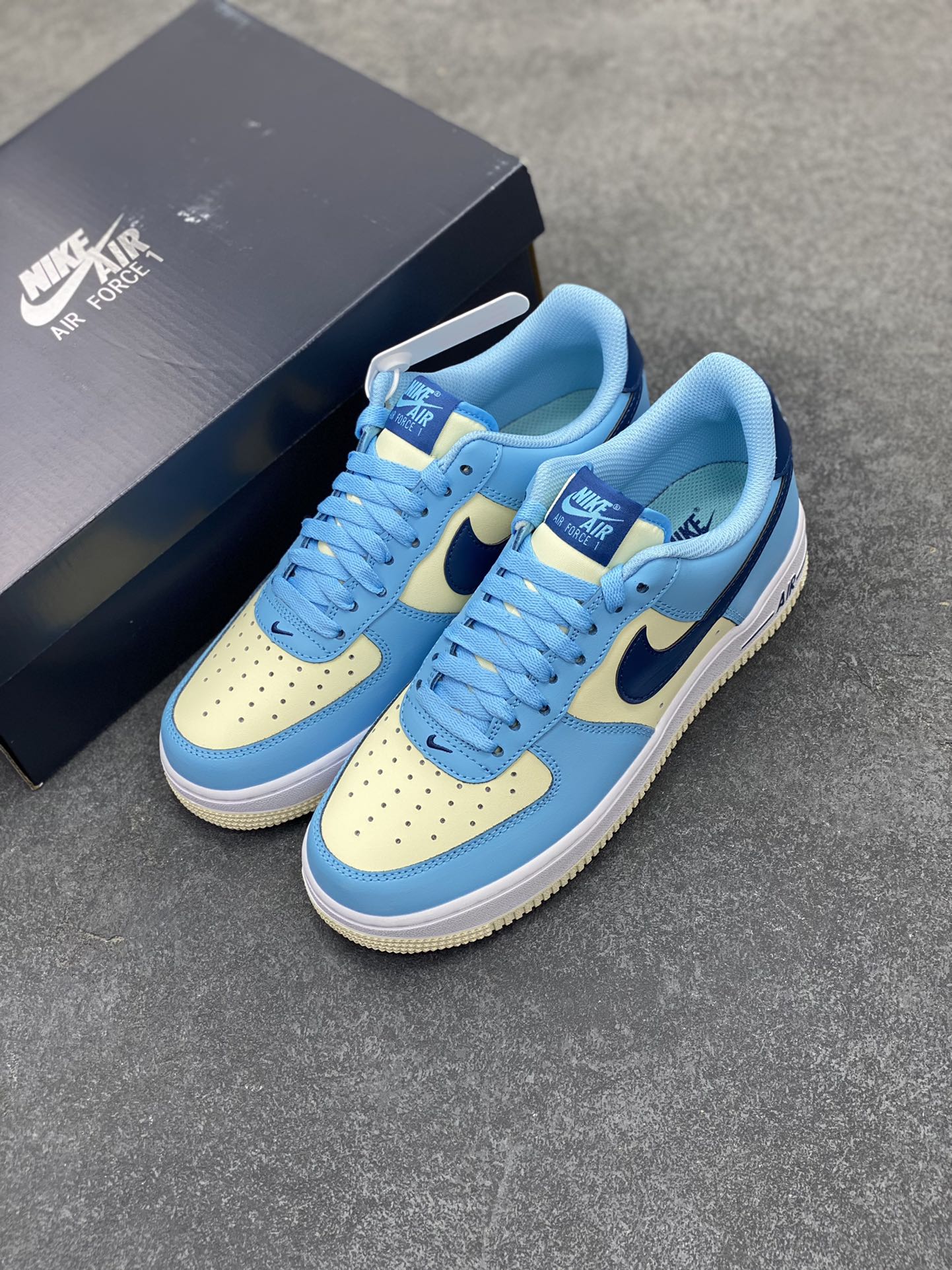 图片[8]-Nk Air Force 1\’07 Low 米蓝 空军一号低帮休闲板鞋 原楦头原纸板 打造纯正空军版型#专注外贸渠道 全掌内置蜂窝气垫 #原盒配件 原厂中底钢印、拉帮完美 货号：HF4837-407 尺码：35.5 36 36.5 37.5 38 38.5 39 40 40.5 41 42 42.5 43 44 44.5 45-选品中心